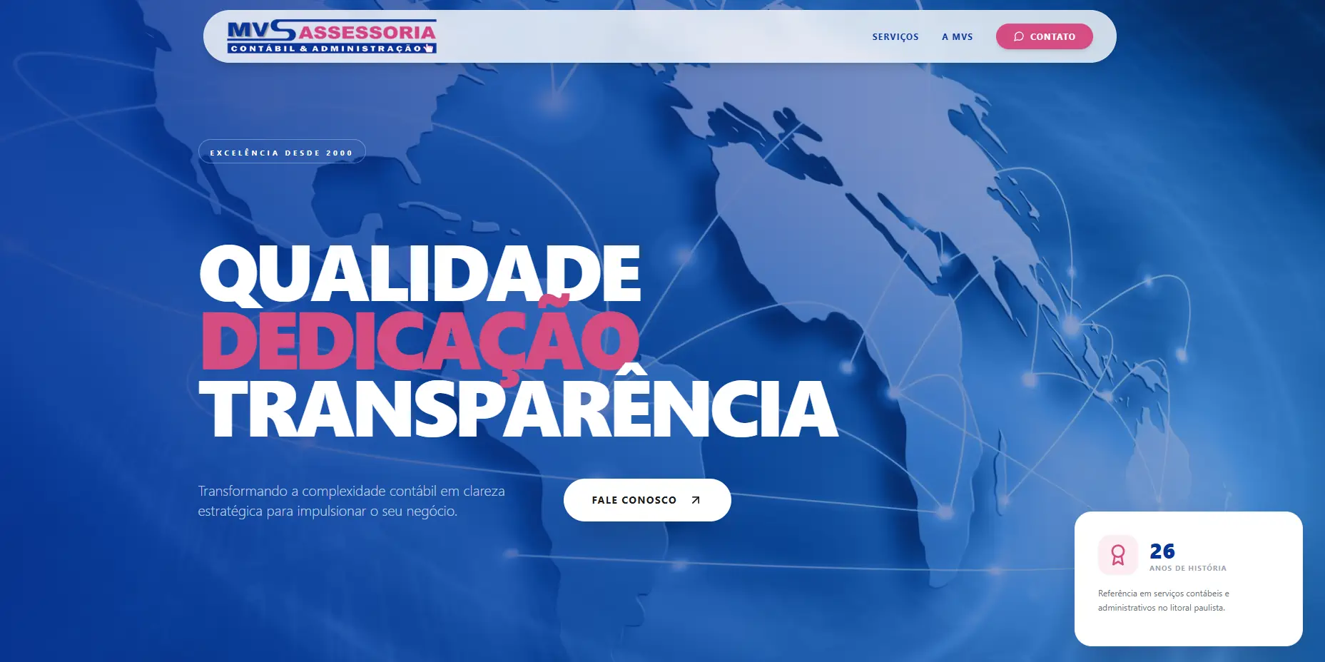 Exemplo de landing page profissional para escritório de contabilidade