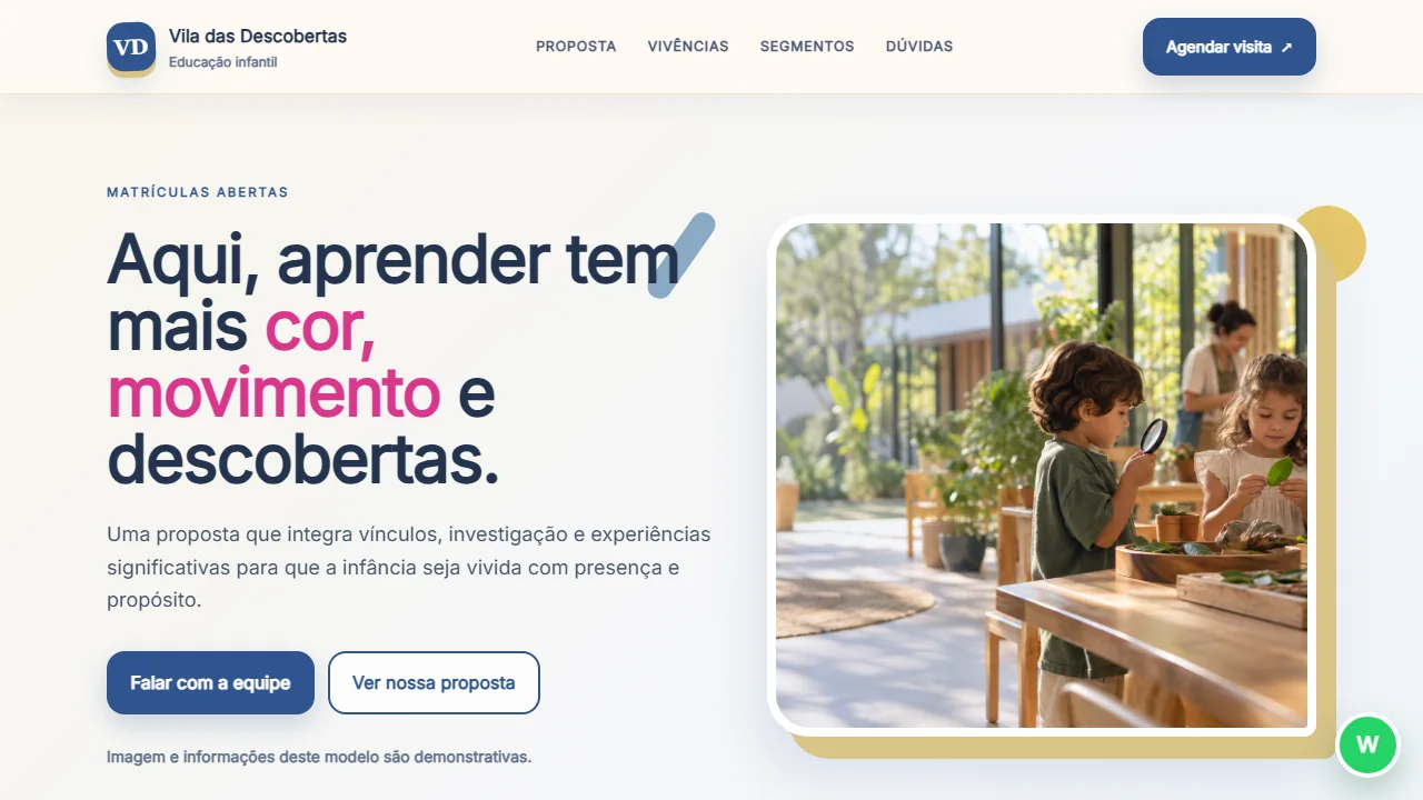 Modelo para educação infantil